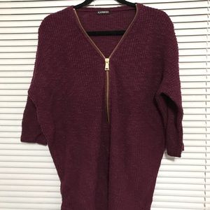 Zipper-front express sweater